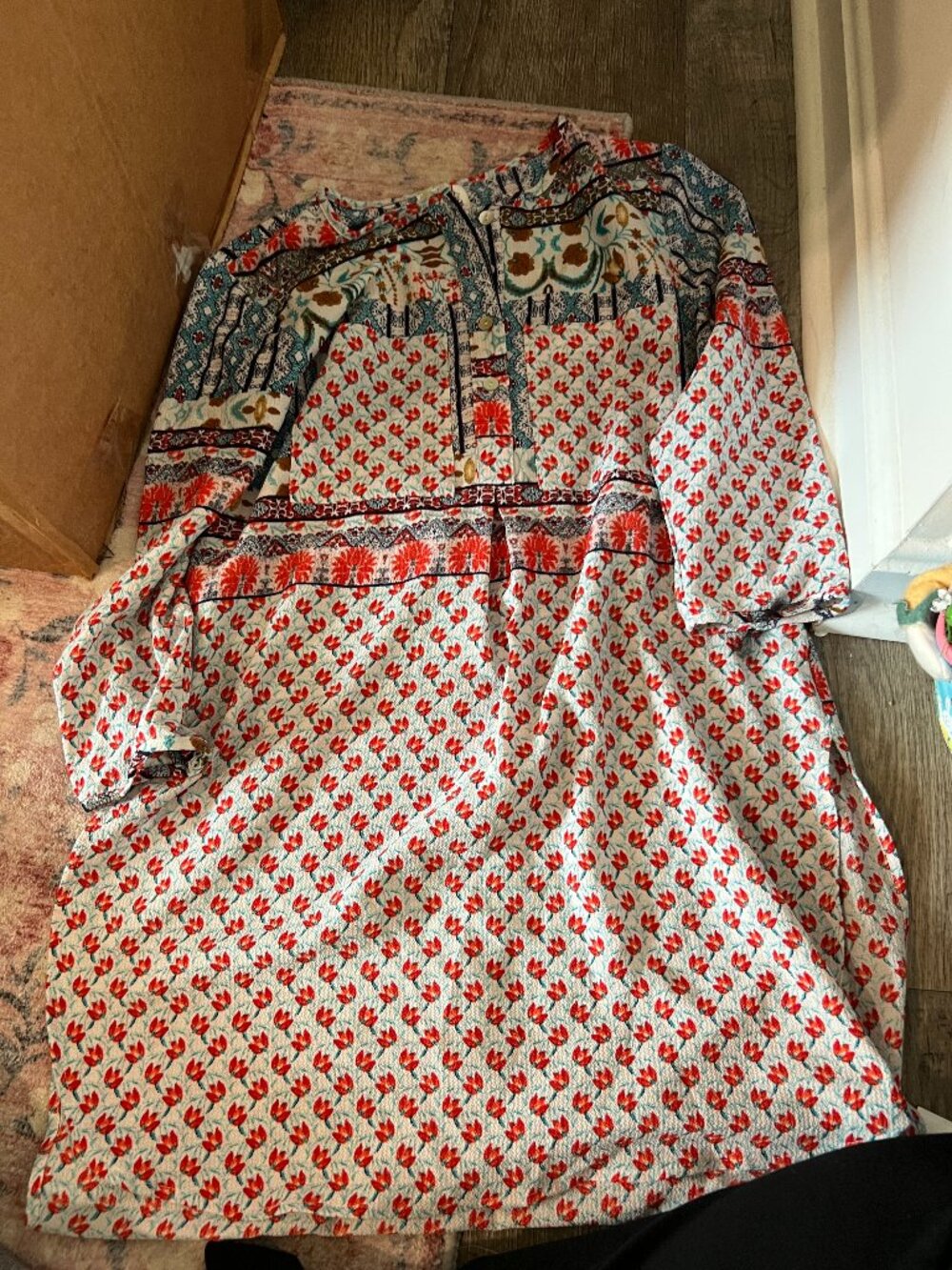 Anthropologie‎ Fig & Flower small floral tunic top